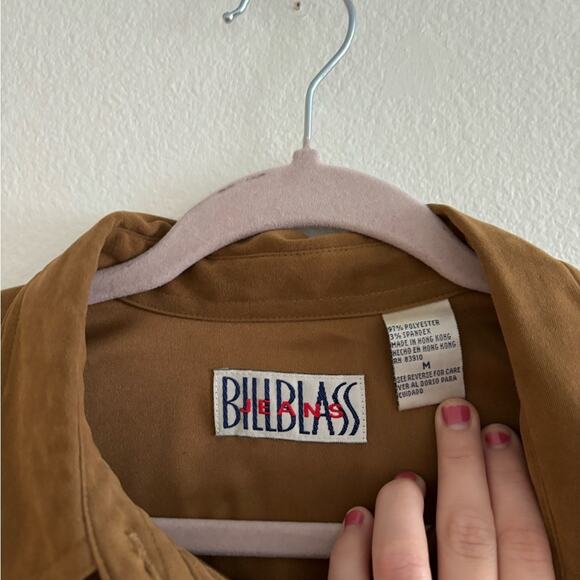 Vintage Bill Blass Faux Suede Button Down Long Sleeve Shacket Medium - Picture 6 of 8